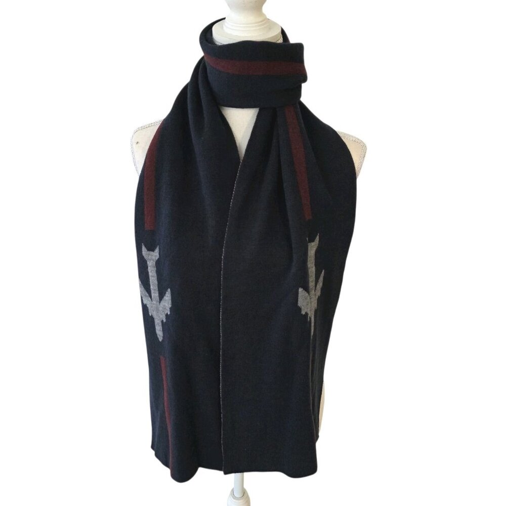 Johnston & Murphy Mens Scarf Plane Stripe Navy Travel‎ Theme Airplane Pilot